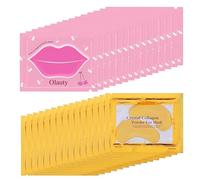 Minfei 30 Pairs Lip Mask and Mask Under Eyes Eye Masks 24K Gold Gel Moisturizing Collagen Masks for Dry Lips Eye Patches