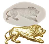MINFEIDMS 3D Lion Silicone Moulds Lion Fondant Mould for Sugar Cake Decorating Cupcake Topper Chocolate Gum Paste Candy Polymer Clay
