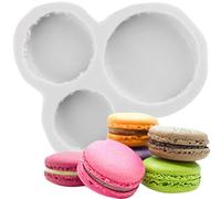MINFEIDMS 3D Macaron Hamburger Silicone Fondant Moulds for Cake Decoration Cupcake Topper Candy Chocolate Gum Paste Polymer Clay