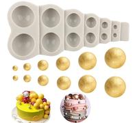 MINFEIDMS 3D Pearl Fondant Mould Ball Pearl Semi Sphere Chocolate Silicone Moulds for Sugar Cake Decorating Cupcake Topper Gum Paste Candy Polymer Clay