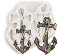 MINFEIDMS Anchor Silicone Moulds Pirate Rope Hook Ship Anchor Fondant Moulds for Cake Decorating Cupcake Topper Candy Chocolate Polymer Clay Gum Paste