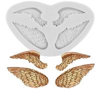 MINFEIDMS Angel Wings Silicone Moulds Angel Wings Fondant Mould for Sugar Cake Decorating Cupcake Topper Candy Chocolate Gum Paste Polymer Clay