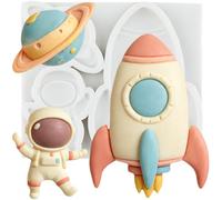 MINFEIDMS Astronaut Silicone Mould Rocket Planet Fondant Moulds