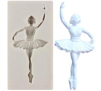 MINFEIDMS Ballet Dancer Silicone Mould Ballet Girl Fondant Mould for Sugar Cake Decorating Cupcake Topper Chocolate Gum Paste Candy Polymer Clay