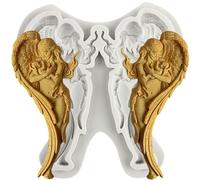 MINFEIDMS Baroque Angel Fondant Moulds Curlicues Scroll Lace Silicone Mould Angel Relief Mould Filigree Mould 3D Sculpted for Sugar Cake Decorating Cupcake Topper Chocolate Gum Paste Candy Polymer