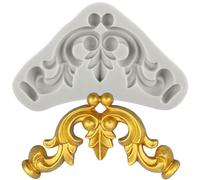 MINFEIDMS Baroque Fondant Moulds Curlicues Scroll Lace Silicone Moulds Scroll Relief Leaf Mould Filigree Mould For Sculpted Flower Cake Decorating Cupcake Topper Chocolate Gum Paste Candy Polymer Clay