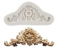 MINFEIDMS Baroque Silicone Moulds Scroll Border Lace Fondant Mould Curlicues Candy Chocolate Moulds for Sugar Cake Decorating Cupcake Topper Gum Paste Polymer Clay