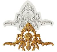 MINFEIDMS Baroque Style Fondant Mould Scroll Border Lace Silicone Moulds Relief Flower Mould for Sugar Cake Decorating Cupcake Topper Gum Paste Polymer Clay