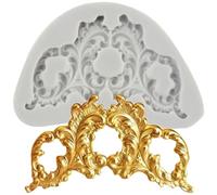 MINFEIDMS Baroque Style Silicone Moulds Curlicues Scroll Lace Fondant Moulds Vintage Relief Flower Mould 3D Filigree Mould for Sugar Cake Decorating Cupcake Topper Chocolate Gum Paste Candy Polymer