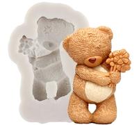 MINFEIDMS Bear Silicone Fondant Moulds for Cake Decorating Cupcake Topper Chocolate Gum Paste Candy Polymer Clay