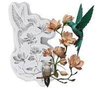 MINFEIDMS Bird Silicone Moulds Flowers Chocolate Fondant Mould for Cake Decorating Cupcake Topper Gum Paste Candy Polymer Clay