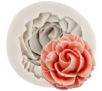MINFEIDMS Bloom 3D Rose Flower Fondant Silicone Moulds for Chocolate Candy Cake Decorating Cupcake Topper Gum Paste Soap Candle Polymer Clay
