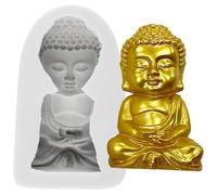 MINFEIDMS Buddha Design Silicone Candle Mould Fondant Chocolate Candy Moulds for Cake Decorating Cupcake Topper Gum Paste Polymer Clay