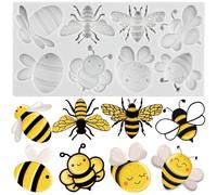 MINFEIDMS Bumble Bee Silicone Mould Bee Fondant Moulds Bees Chocolate Mould for Sugar Cake Decorating Cupcake Topper Candy Gum Paste Polymer Clay