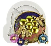 MINFEIDMS Bumble Bee Silicone Mould Honeycomb Sunflower Bees Silicone Chocolate Moulds Beehive Bee Flower Candy Mould for Sugar Cake Decorating Cupcake Topper Gum Paste Polymer Clay