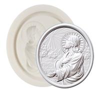 MINFEIDMS Cameo Picture Frame Silicone Mould Jesus Fondant Moulds for Cake Decoration Cupcake Topper Sugar Craft Chocolate Candy Gum Paste Polymer Clay