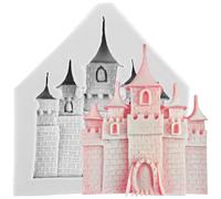 MINFEIDMS Castle Silicone Fondant Mould Cinderella Fairy Tales Chocolate Candy Moulds for Cake Decorating Cupcake Topper Gum Paste Polymer Clay