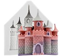 MINFEIDMS Castle Silicone Fondant Mould Cinderella Fairy Tales Chocolate Candy Moulds for Cake Decorating Cupcake Topper Gum Paste Polymer Clay