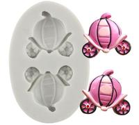 MINFEIDMS Cinderella Fondant Mould Pumpkin Carriage Silicone Chocolate Candy Mould for Fairy Tales Party Cake Decorating Cupcake Topper Gum Paste Polymer Clay