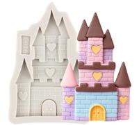 MINFEIDMS Cinderella Fondant Moulds Castle Silicone Mould