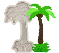 MINFEIDMS Coconut Tree Silicone Fondant Mould Summer Holiday Beach Moulds for Sugar Cake Decorating Cupcake Topper Candy Chocolate Gum Paste Polymer Clay