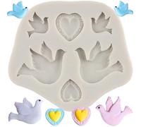 MINFEIDMS Communion Silicone Mould Dove Fondant Moulds for Cake Decorating Cupcake Topper Candy Chocolate Gum Paste Polymer Clay