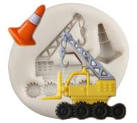 MINFEIDMS Construction Truck Silicone Moulds Crane Car Fondant Mould for Sugar Cake Decorating Cupcake Topper Candy Chocolate Gum Paste Polymer Clay
