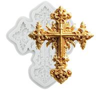 MINFEIDMS Cross Silicone Mold Cross Baptism Fondant Mold