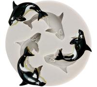 MINFEIDMS Dolphin Silicone Fondant Mould Killer Whale Chocolate Candy Mould for Sugar Cake Decorating Cupcake Topper Gum Paste Polymer Clay