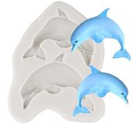 MINFEIDMS Dolphin Silicone Fondant Moulds Dolphin Chocolate Candy Mould for Cake Decorating Cupcake Topper Gum Paste Polymer Clay
