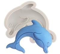 MINFEIDMS Dolphin Silicone Fondant Moulds Dolphin Chocolate Candy Moulds for Sugar Cake Decorating Cupcake Topper Gum Paste Polymer Clay