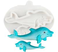 MINFEIDMS Dolphins Silicone Mould Dolphin Fondant Moulds Dolphin Chocolate Candy Moulds for Sugarcraft Cake Decorating Cupcake Topper Gum Paste Polymer Clay
