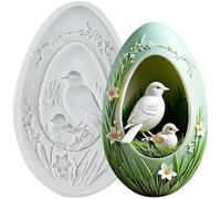 MINFEIDMS Easter Fondant Moulds Easter Egg Bird Silicone Mould for Cake Decoration Cupcake Topper Chocolate Candy Sugar Craft Gum Paste Polymer Clay