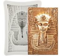 MINFEIDMS Egyptian Pharaoh Silicone Fondant Mould Pharaoh Sphinx Mummy Silicone Chocolate Moulds Egypt Mould for Cake Decorating Cupcake Topper Candy Chocolate Gum Paste Polymer Clay