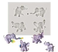 MINFEIDMS Elephant Silicone Fondant Moulds for Cake Decorating Cupcake Topper Chocolate Gum Paste Candy Polymer Clay