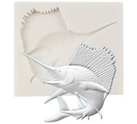 MINFEIDMS Fish Silicone Moulds Marlin Fish Fondant Mould for Cake Decoration Cupcake Topper Sugar Craft Chocolate Candy Gum Paste Polymer Clay