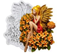 MINFEIDMS Flower Fairy Fondant Candy Moulds Fairies Angel Silicone Mould
