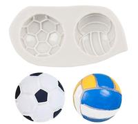 MINFEIDMS Football Fondant Moulds Volleyball Silicone Mould for Chocolate Cake Decoration Cupcake Topper Candy Sugar Craft Polymer Clay Gum Paste