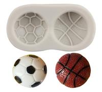 MINFEIDMS Football Silicone Mould Basketball Fondant Mould Ball Cake Fondant Moulds for Sugar Cake Decorating Cupcake Topper Chocolate Gum Paste Candy Polymer Clay
