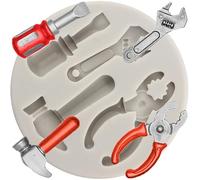MINFEIDMS Hand Tools Silicone Mould Construction Tools Chocolate Fondant Moulds Wrench Hammer Pliers Moulds for Cake Decorating Cupcake Topper Gum Paste Polymer Clay