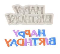 MINFEIDMS Happy Birthday Silicone Moulds Birthday Alphabet Fondant Moulds Letters Chocolate Moulds for Cake Decoration Cupcake Topper Gum Paste Sugar Craft Candy Polymer Clay