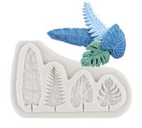 MINFEIDMS Hawaiian Turtle Leaf Fondant Moulds Palm Leaf Banana Leaf Chocolate Silicone Moulds Tropical Leaf Candy Mould for Cake Decoration Cupcake Topper Polymer Clay Gum Paste