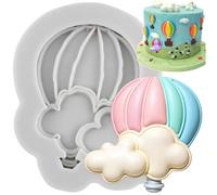 MINFEIDMS Hot Air Balloon Silicone Mould Cloud Fondant Mould for Sugar Cake Decorating Cupcake Topper Chocolate Gum Paste Candy Polymer Clay