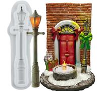 MINFEIDMS Lamp Post Fondant Moulds Street Lamp Silicone Mould for Cake Decoration Cupcake Topper Chocolate Candy Sugar Craft Gum Paste Polymer Clay