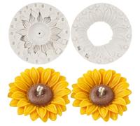 MINFEIDMS Large Sunflower Silicone Moulds 3D Flower Fondant Moulds for Cake Decorating Cupcake Topper Candy Chocolate Flower Soap Wax Candle Polymer Clay Gum Paste