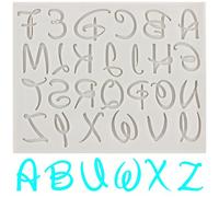 MINFEIDMS Letters Silicone Mould Alphabet Silicone Fondant Mould Uppercase Letters Chocolate Mould for Sugar Cake Decorating Cupcake Topper Gum Paste Candy Polymer Clay
