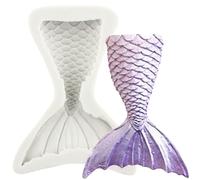 MINFEIDMS Mermaid Tail Mould Mermaid Tail Silicone Fondant Candy Mould for Sugar Cake Decorating Cupcake Topper Chocolate Gum Paste Polymer Clay