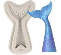 MINFEIDMS Mermaid Tail Silicone Moulds Mermaid Tail Fondant Mould for Sugar Cake Decorating Cupcake Topper Candy Chocolate Gum Paste Polymer Clay