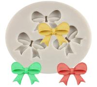 MINFEIDMS Mini Bow Silicone Fondant Mould Bowknot Candy Chocolate Moulds for Cake Decorating Cupcake Topper Paste Polymer Clay