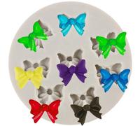 MINFEIDMS Mini Bow Silicone Fondant Moulds Bowknot Fondant Chocolate Candy Moulds for Cake Decorating Cupcake Topper Gum Paste Polymer Clay